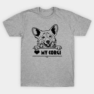 Heart My Corgi Illustration T-Shirt